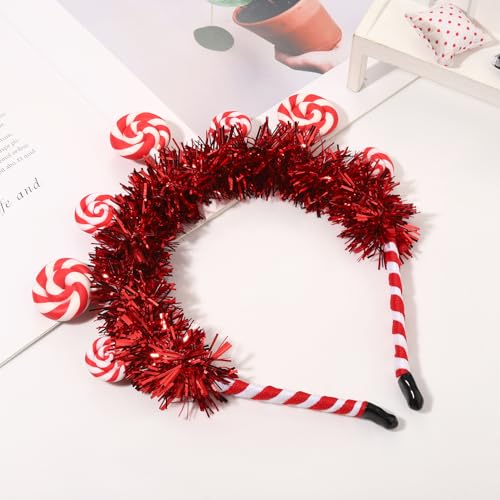 mokkia Candy Headband for Women Sweet Lollipop Christmas Headbands Halloween Candy Costume Accessories Candyland Costume Gift