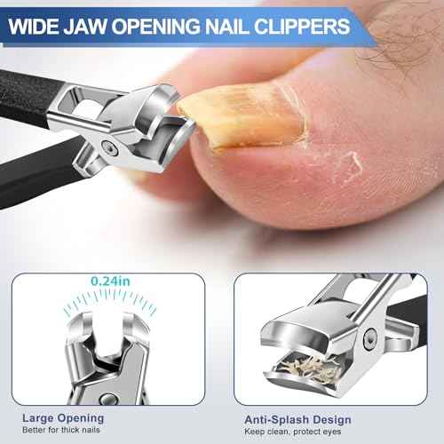 Toenail Clippers for Seniors Thick Toenails, Mens Stocking Stuffers 2025, Heavy Duty Large Toe Nail Clippers for Men with Catcher, 360¡ÆRotating Nail Clippers, Christmas Xmas Presents Gifts for Adults