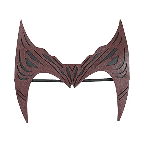 Women Tiara for Scarlet Witch Headpiece Wanda Maximoff Headwear Red Leather Crown Halloween Party Costume Props (A)