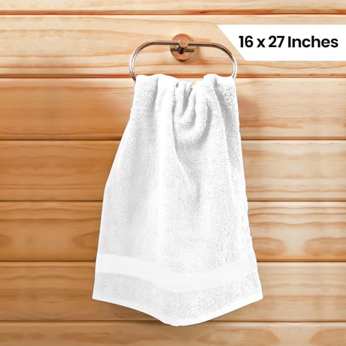 Utopia Towels, Salon Towel, Pack of 24, 16 by 27 Inches, Highly Absorbent Cotton Towels for Hand, Gym, Beauty, Spa, and Home Hair Care, White