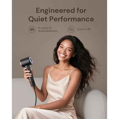 Hair Dryer with Diffuser for Curly Hair, Blow Dryer, 110000 RPM Professional High Speed Hairdryer with Negative Ions, 1400W Blow Dryer with 6.5 Ft Cord Fast Drying for Women Men