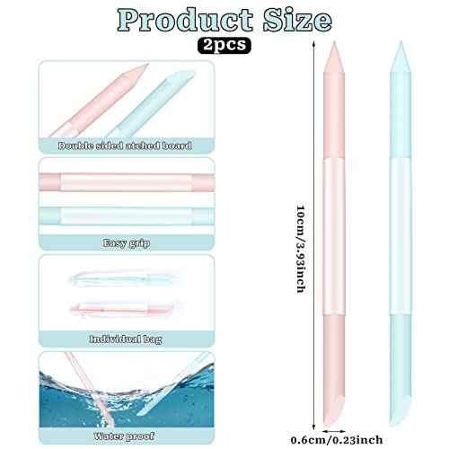 Glass Cuticle Pusher Set of 2 Cuticle Remover Tool Nail Cuticle Trimmer Double Sided Glass Manicure Stick Angled Cuticle Filing Pusher