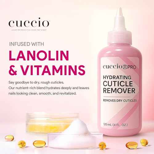 Cuccio Pro Hydrating Cuticle Remover 4 fl oz ? Professional Fast-Acting Cuticle Softener & Remover for Dry, Rough Cuticles, Moisturizing Lanolin-Infused Formula for Healthy Nails