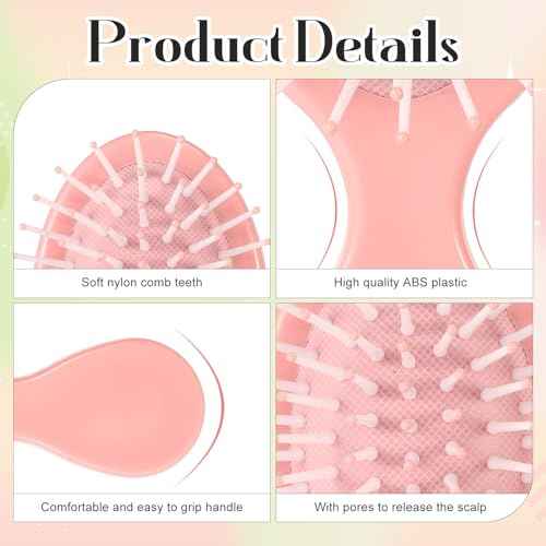 16 Pack Mini Wet Hair Brush Bulk Travel Detangling Brush Soft Bristles Wet Dry Hair Brush Kids Small Hair Brush for Kids Girls Multicolor
