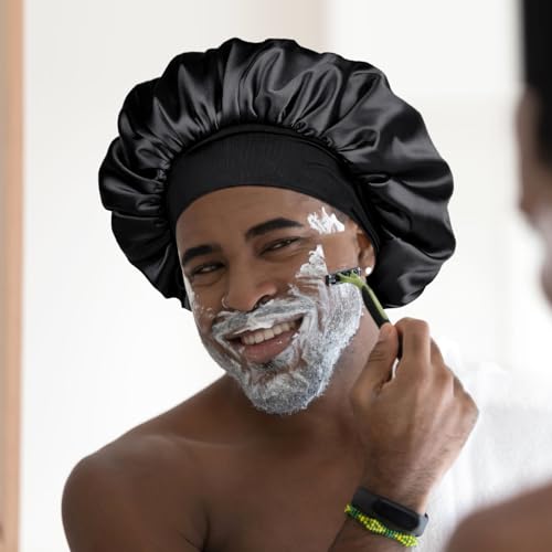 YANIBEST Silk Bonnet for Men Women Hair Bonnet for Sleeping Double Layer Satin Bonnet for Natural Curly Hair Unisex Sleep Cap
