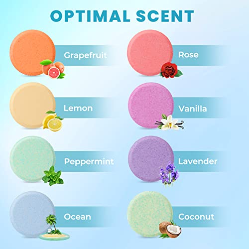 Shower Steamers 8 Pack Set Shower Bombs Tablets in Box with 8 Fragrances with Shea Butter for Self-Care & Relaxation, Idea for Mother's Day, Women and Men