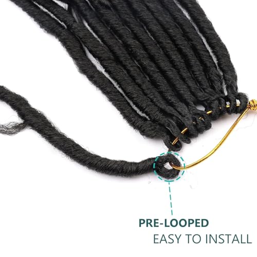 Goddess Locs Crochet Hair Pre-looped 24 Inch New Boho Faux Locs Crochet Hair with Curly Ends 8 Packs Bohemian River Locs Crochet Hair for Black Women 1B (1b, 24 Inch (Pack of 8))