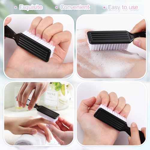 Patelai 15 Pieces Nail Brush Handle Grip for Cleaning Fingernails Toes Scrub Manicure Pedicure(Black)