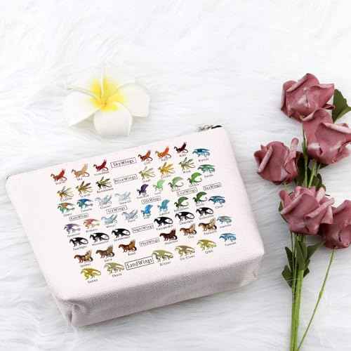 PXTIDY Dragon Novel Makeup Bag Bookish Gift Dragon Tribes For Dragon Lovers Cosmetic Bag