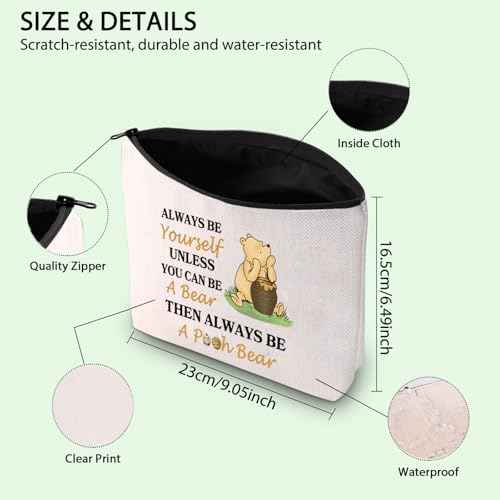 Honey Bear Makeup Bag Magic Kingd*m Gift Catartoon Character Quote Makeup Bag Honeys Bear Gift Bear With Honey Pot Bag (P Bear)