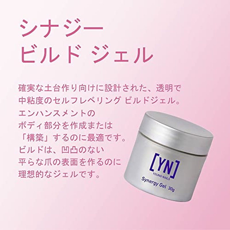 Young Nails Synergy Gel System, Building Gel - Hard Builder Gel, Superior Adhesion & Strength, Structured Nail Gel Builder - Build Gel, Clear, 30g