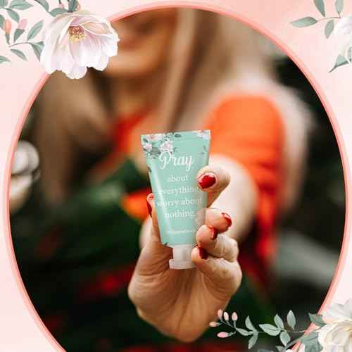 12 Pcs Christian Hand Cream Bulk for Women Breast Cancer Awareness Gifts Christian Gifts in Bulk Bible Mini Travel Size Lotion for Skin Dry Bible Verse Hand Lotion for Mom Grandma Christmas Holiday