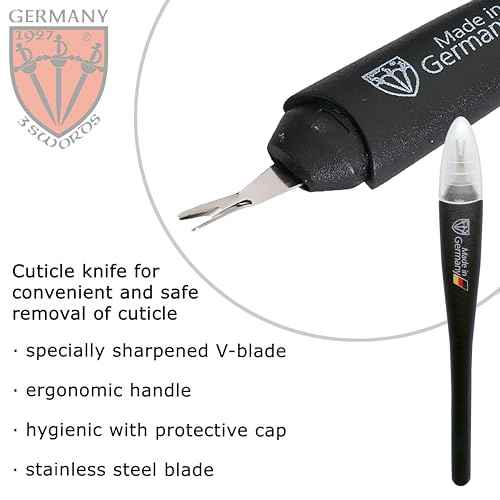 3 Swords Germany - Brand Quality Cuticle Knife Trimmer Remover Cutter (1pc.) Manicure Pedicure Grooming for Professional Finger & Toe Nail Care by 3 Swords, Made in Solingen Germany