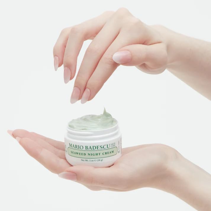 Mario Badescu Seaweed Night Cream - Anti-Aging Oil-Free Moisturizer with Collagen & Sodium Hyaluronate | Ideal for Combination Skin