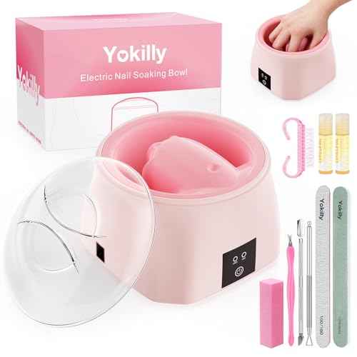 Yokilly Nail Soaking Bowl Heated: 50% Faster Nail Soak off Bowl for Women Nail Beginner - Electric Manicure Nail Bowl for Home Salon