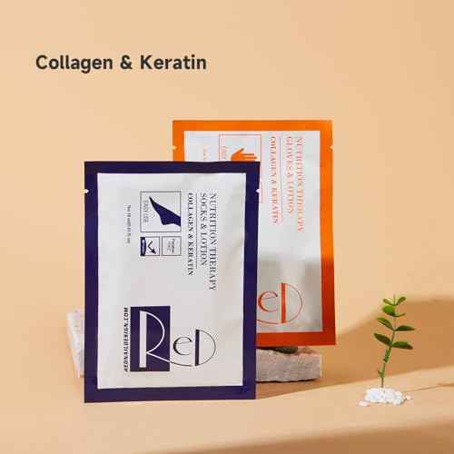 NOVAL RED NAIL DESIGN Hand Masks Moisturizing Gloves with Collagen & Keratin for Nail Spa Salon (5 Pairs