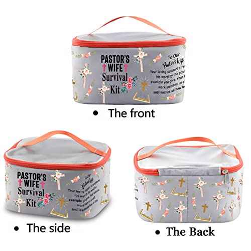 PXTIDY Pastor's Wife Survival Kit Pastor Wife Makeup Organizer Bag Bible Study Toiletry Case Priest Wife Minister Wife Gift(-LT)