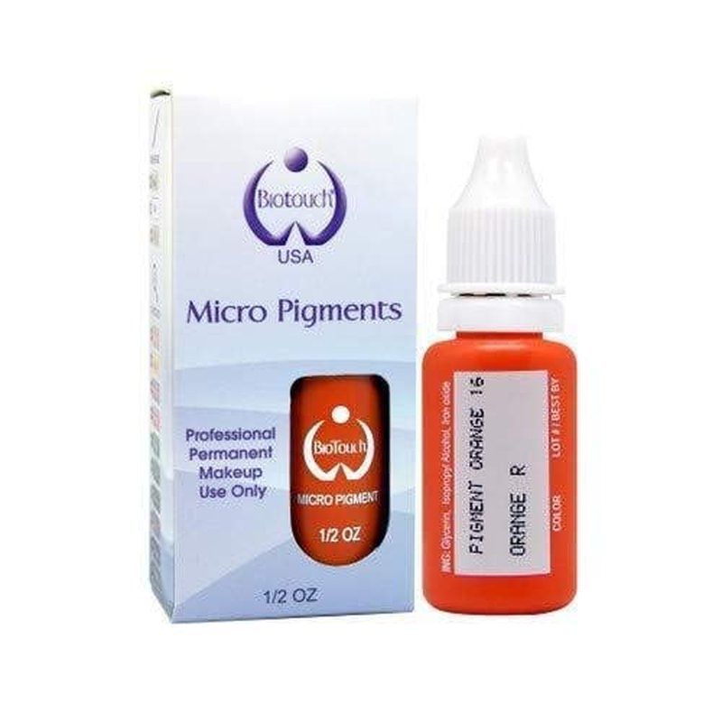 BIOTOUCH Micropigment Orange Eyebrow Makeup - Permanent Tattoo Ink for Microblading | 15ml Large Bottle