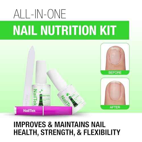 Nail Tek Nutrition Kit ? Nail Strengthener and Growth Polish Treatment with Mini Crystal File, Nail-Repair for Damaged Nails, 2 x 0.5 fl oz