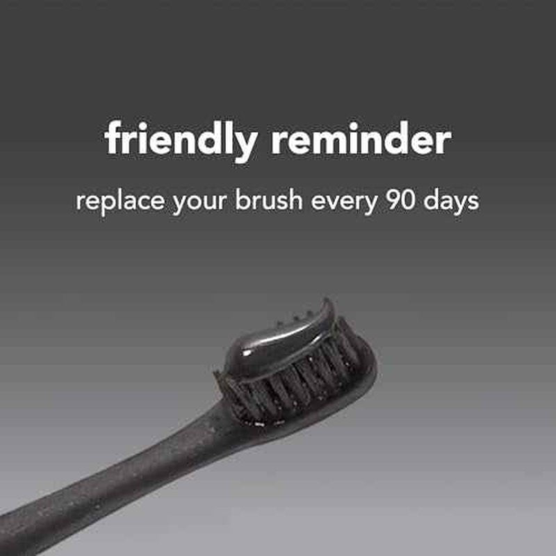 hello Soft Bristle Adult Charcoal Toothbrush Pack, BPA-Free Soft Toothbrushes with Charcoal Infused Bristles, Gentle on Gums and Teeth, Ergonomic Handle Made with Plant-Based Materials, Black, 4 Pack