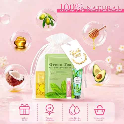 72 Pcs Bulk Gifts For Women, Bulk Facial Mask, Lip Balms, Hand Creams & Under Eye Patches, Spa Party Supplies,Party Favors For Bridal Wedding, Baby Shower,Sleepover Party, Christmas Stocking Stuffers