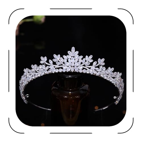 Jorsnovs Sparkly Small Zircon Wedding Crowns and Tiaras for Women Handmade Cubic Zirconia Princess Headpieces Sweet 16 Birthday Headdress