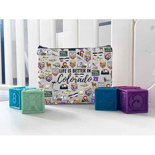WCGXKO Colorado Travel Trip Gift Life Is Better In Colorado Makeup Bag Colorado Vacation Souvenirs (Better In Colorado)