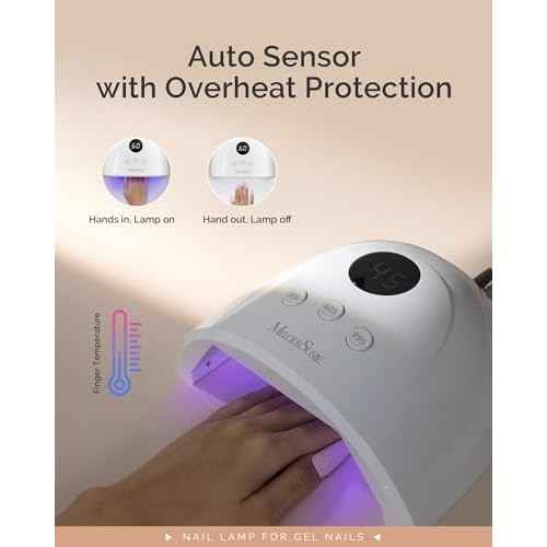 MelodySusie Compact Advanced UV LED Nail Lamp, P-Plus30F Nail Dryer with 3 Timers & Smart Sensor Cures All Gels, Especially Rhinestone Glue, Solid & Liner Gel Polishes for Advanced DIY at Home-White