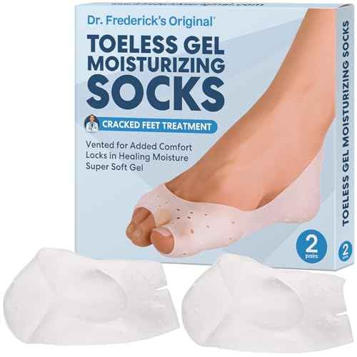 Dr. Frederick's Original Moisturizing Gel Socks - 4 Pieces - Prevents Dry Cracked Heels & Cracked Feet - Day & Night Socks - W4-10 | M5-8