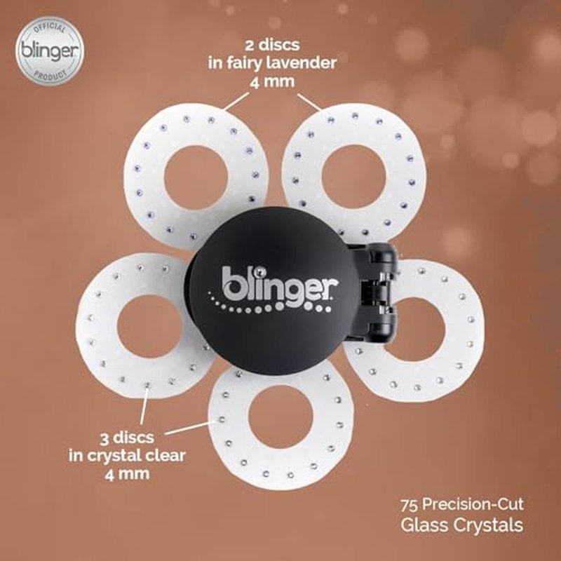 blinger¢ç Starter Kit | Women's Hair Styling Tool + 75 Precision-Cut Glass Crystals | Bling in Seconds! Bedazzling Multi-Faceted Gems | Hair-Safe ? Bling In Brush Out