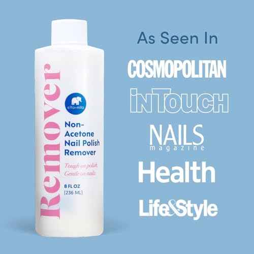 Ella+Mila Non-acetone Nail Polish Remover - Nourishing & Conditioning Acetone Free Nail Polish Remover - Gentle on Nails - 8oz