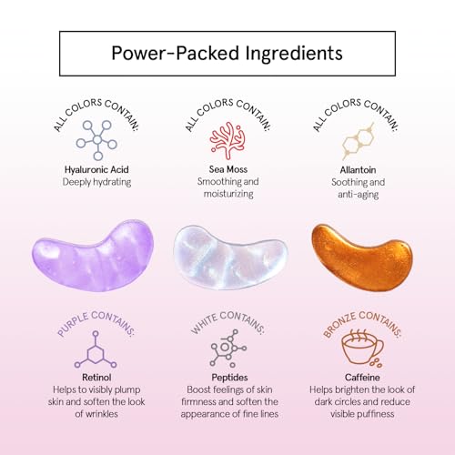 grace & stella Under Eye Patches (12 pairs) Eye Masks for Dark Circles and Puffiness - Stocking Stuffers for Women, Christmas Gifts, Birthday Gifts, Bachelorette Party Favors, Bridesmaid Proposal Gift