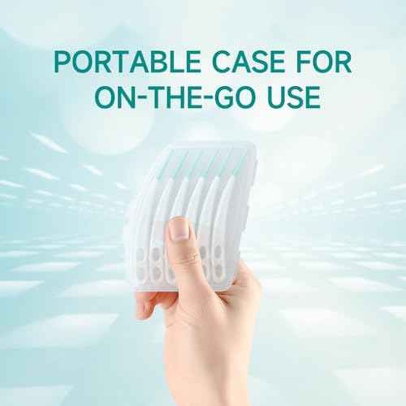 Dr. Emma Dental Picks Mint Curved Soft Rubberized Tooth Picks Easy to Use Brush Picks with Carry Case, 90Ct