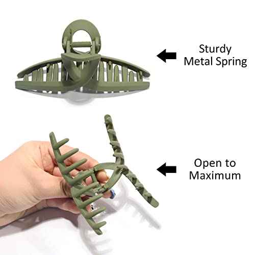 Big Matte Jaw Large Butterfly Hair Clips - No Slip Strong Hold Barrettes and Clamps, 4 Pcs for Christmas, Valentine's and Mother's Day Gifts