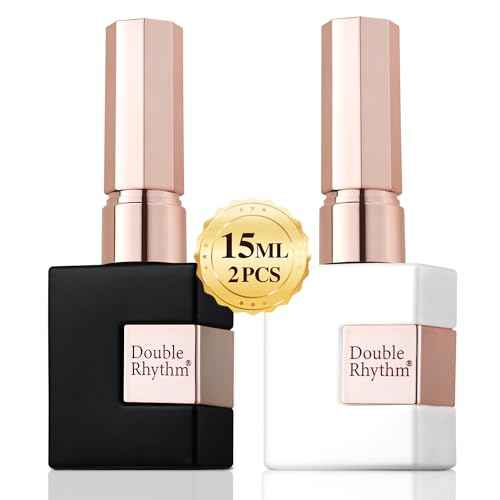 Double Rhythm 2 Pcs 15ml UV Gel Polish Set Pure White And Black Color Gel Nail Polish Kit Nail Art Salon DIY (2-A1015+A1093)