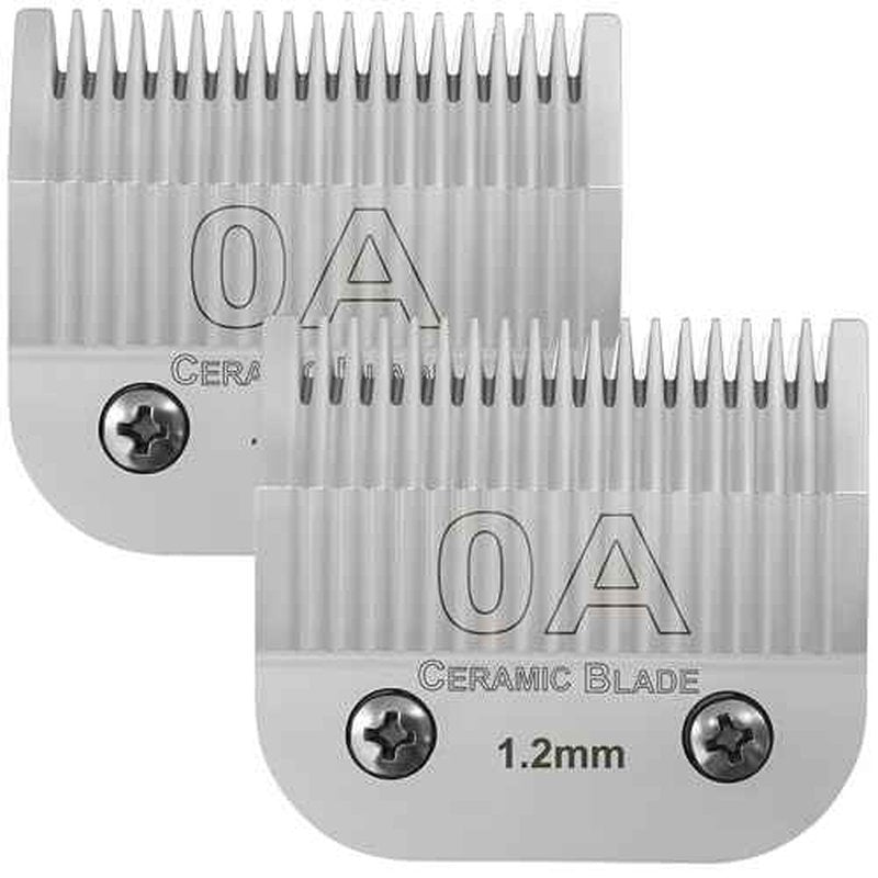 0A Professional Detachable Replacement Ceramic Blades. Compatible with Oster Classic 76/Power Pro/Power-Teq/Star-Teq Clipper. Compatible with Ainds Clippers. Size: 0A, 3/64" Cut Length.