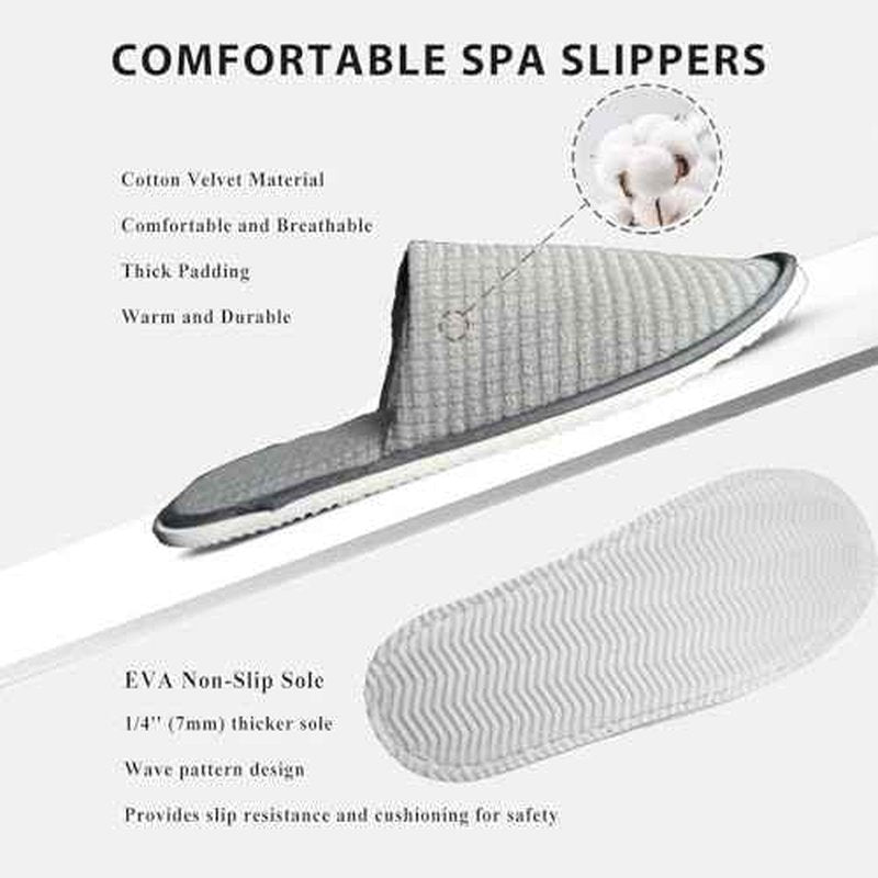 Anmerl 10 Pairs Disposable Hotel Slippers - Bulk Guest House Shoes for Spa, Wedding, Travel, Universal Size, Non-Slip, Washable with Individual Packaged