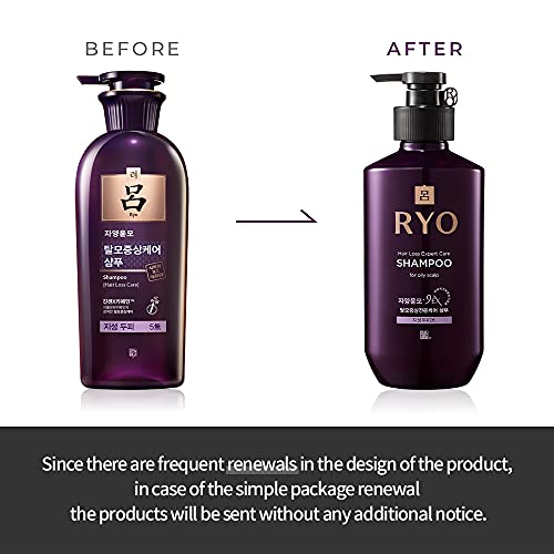 RYO Hair Strength Expert Care Shampoo & Conditioner Set - Korean Ginseng for Oily Scalp & Fine Hair | Strengthening & Volumizing