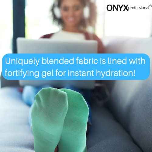 Onyx Professional Gel Moisturizing Socks, One Size Dry Feet Treatment for Women or Men, Hydrating Spa Socks for Dry Feet and Cracked Heel Repair, One Reusable Pair