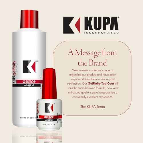 KUPA GelFinity - Soak Off Gel - Top Coat Glossy Finish (No-Wipe) 0.5 Fl Oz