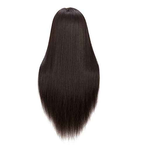 Hairginkgo Mannequin Head 26"-28" Synthetic Fiber Training Head Braiding Head Hair Styling Manikin Cosmetology Doll Head Hairdresser Training Model for Cutting Braiding Practice with Clamp 92022LB0220