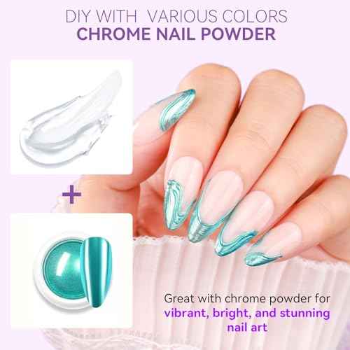 Makartt 3D Gel Nail Art: Clear 3D Painting Gels for Chrome Powder, 3D Sculpting No Wipe for Gel Nail Polish, 3D Carving Drawing Gels for Nails Art at Home & Salon DIY 0.28 fl.oz