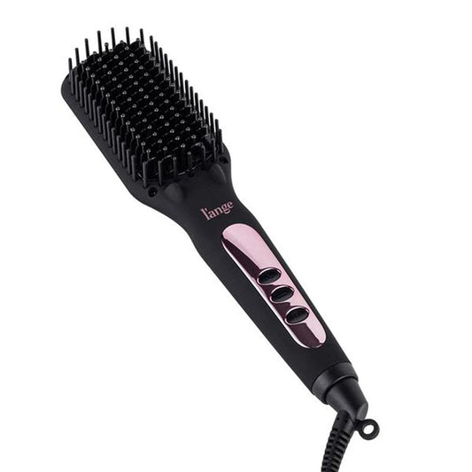L'ANGE HAIR Le Vite Straightening Brush | Heated Flat Iron for Smooth, Anti-Frizz Styling | Dual-Voltage Electric Straightener Brush