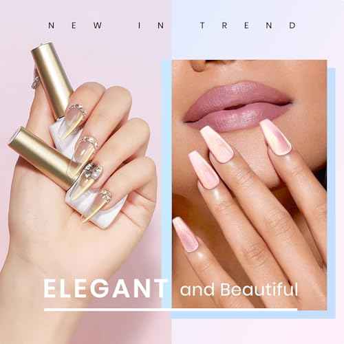 MIZHSE Cat Eye Gel Nail Polish Set, 6 Colors Dawn Ceramic Magnetic Gel Polish with Magnet Stick, Trendy Salon French Nail Polish Kit DIY at Home Gift Set for Women