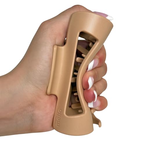 The Original Mello Hair Claw Clip Squishy Claw Clip (Brown, Medium) Made in Korea Patent Pending 30021976