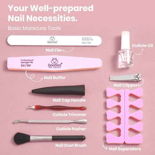 Beetles Gel Nail Polish Kit with Uv Light - 6 Colors Nude Gray Pink Gel Polish Starter Kit Manicure with Base Top Coat Soak off Led Salon DIY at Home Gifts for Women Teens Girls