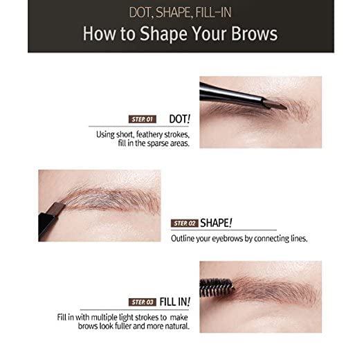 CLIO Kill Brow Auto Hard Eyebrow Pencil - Dual-End, Long-Lasting, Waterproof | Natural Brown (#01)