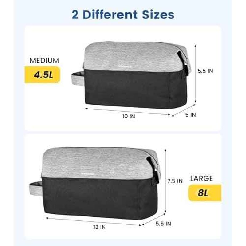 Vorspack Lightweight Travel Toiletry Bag - Water Resistant Travel Bag for Toiletries, Cosmetics, Accessories, Gifts for Men - Black