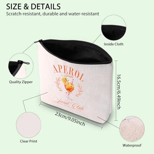 FOTAP Aperol Spritz Bachelorette Trip Makeup Bag Aperol Gift Aperol Spritz Themed Gift Italian Summer Spritz Gift Cocktail Gift (Aperol Spritz Bag)