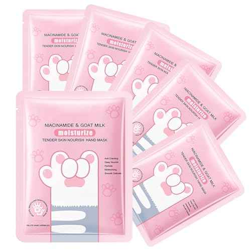 Hand Masks, 6 Pairs Hydrating Exfoliating Hand Peeling Mask, Smooth Hand Masks Moisturizing Gloves Overnight for Dry, Rough, Cracked Hands, Hand Skin Moisturizer Glove for Women Men£¨A